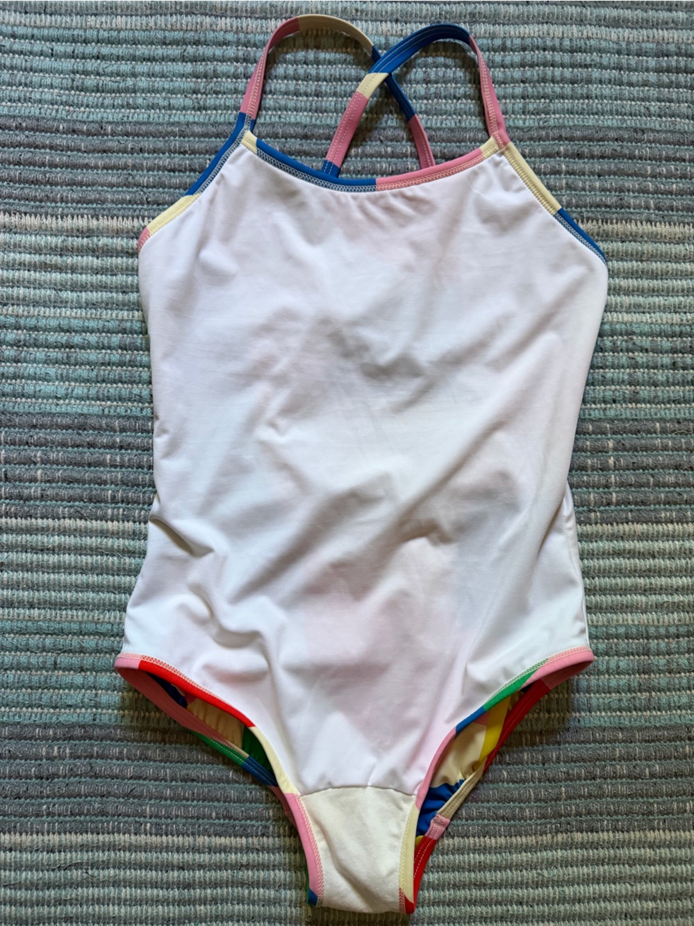 Hanna Anderson Kids One-Piece Swimsuit in Multicolor Geometric Print Size 10 - Picture 8 of 8